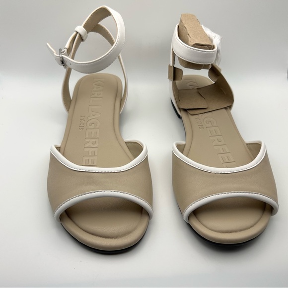 Karl Lagerfeld Shoes - Karl Lagerfeld Beige and White Sandals